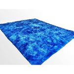 Tapete Saturs Shaggy Pelo Alto Mesclado Azul - 150 x 200 cm Tapete para Sala e Quartos