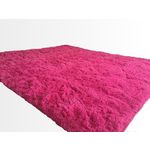 Tapete Saturs Shaggy Pelo Alto Rosa - 150 x 200 cm Tapete para Sala e Quartos