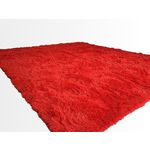 Tapete Saturs Shaggy Pelo Alto Vermelho - 150 x 200 cm Tapete para Sala e Quartos