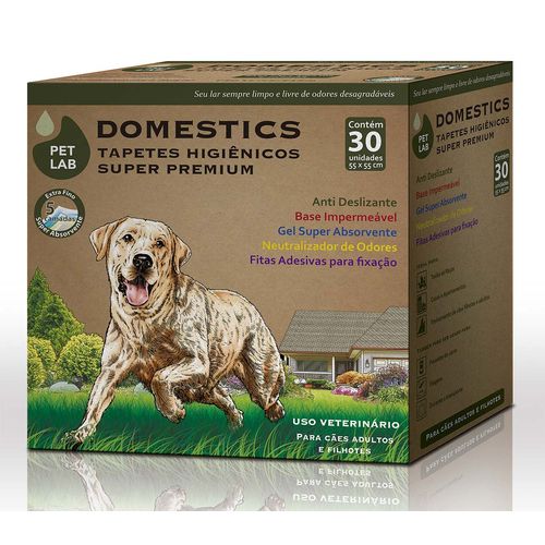 Tapetes Higiênicos para Cães Petlab Domestics - 30 Unidades