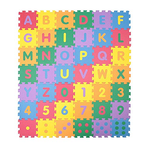 Tatame Infantil Alfabeto Números com Dado 42 Peças Colorido