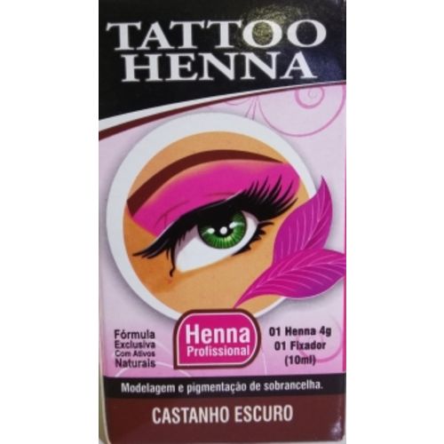 Tattoo Henna para Sobrancelha Castanho Escuro