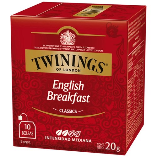 Té Negro Twinings Caja 10 Bolsas, English Breakfast