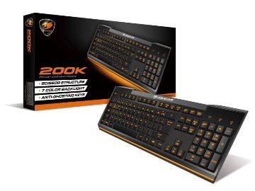 Teclado Cougar Gaming 200K LED Black (Padrão Port. BR)