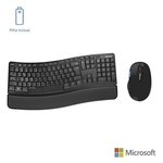 Teclado E Mouse Comfort Sem Fio Usb Preto Microsoft - L3V00005