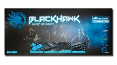 Teclado Gamer Multimidia Usb Black Hawk Gk702 Preto/Azul - Fortrek - 1