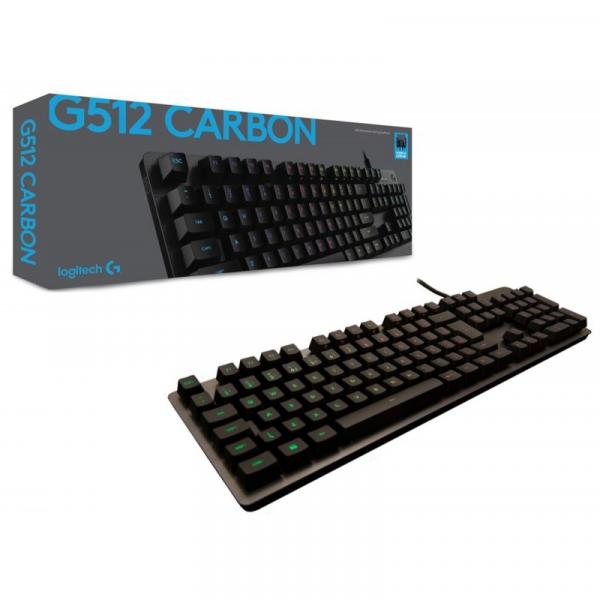 Teclado Logitech Gaming G512 Carbon Lightsync Rgb Switch Romer-G Tactile (Br) - 920-009172