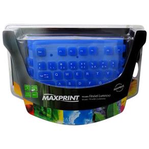 Teclado Maxprint Flexível Luminoso Usb Azul