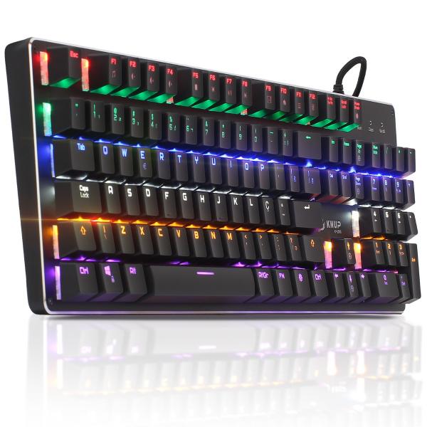 Teclado Mecanico Gamer Rgb Knup Kp2046 Usb Abnt2 Switch Blue