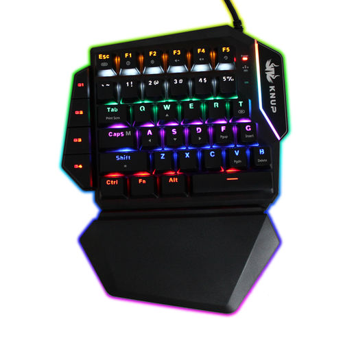 Teclado Mecânico Gamer Single Hand Rainbow Switch Outemu Blue Knup KP-2053