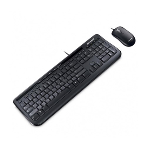 Teclado Microsoft Multimídia + Mouse Basic Óptico Wired Desktop 600 Black - Apb-00005