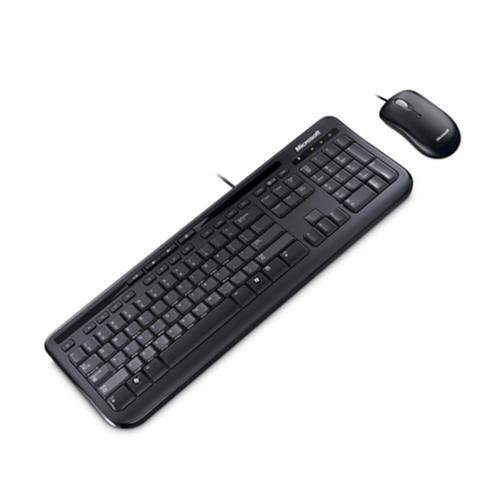 Teclado Microsoft Multimídia + Mouse Basic Óptico Wired Desktop 600 Black APB-00005