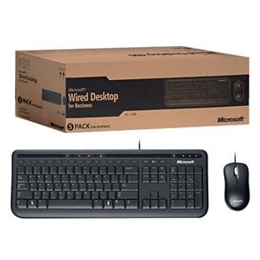 Teclado Microsoft Multimídia + Mouse Basic Óptico Wired Desktop 600 Preto (3J2-00006 I)