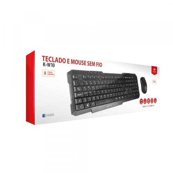 Teclado + Mouse Sem Fio C3Tech K-W10BK Preto - C3 Tech