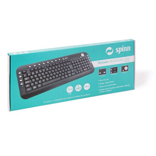 Teclado Multimídia Spinn Usb Preto Tm500