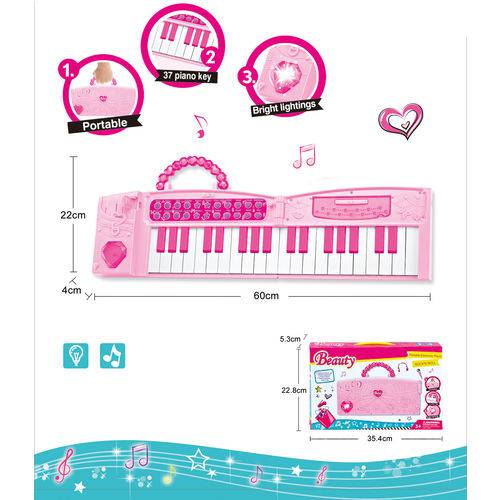 Tudo sobre 'Teclado Musical Dobrável Piano Infantil Rosa - MC18301'