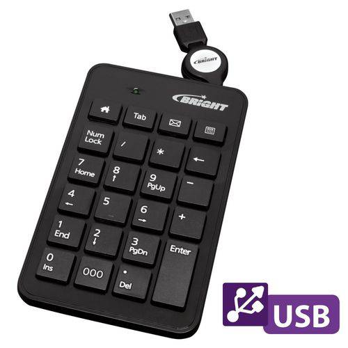 Teclado Numerico Bright Preto USB 0134