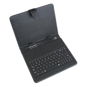 Teclado Portátil Micro USB com Capa para Tablet de 8 Polegadas, Acompanha Caneta Touch Screen- Preto