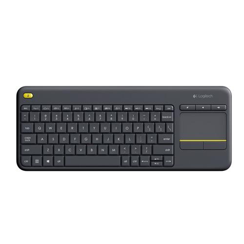 Teclado Preto Logitech Wireless TouchPad Keyboard K400