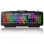 Teclado Semi Mecânico Gamer Profissional USB Abnt2 Iluminado Led Metal Exbom BK-G200 Preto