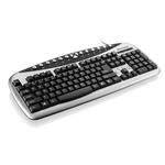 Teclado Super Multimidia Preto Prata Usb