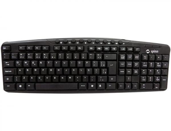 Teclado USB Spinn Multimídia Preto TM200