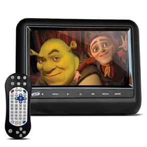 Tela com DVD 9 Pol Acoplavel no Encosto Cabeça com USB Preto