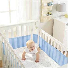 Tela Respirável Protetora para Grade de Berço Azul Breathable Baby