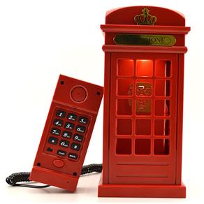 Telefone Cabine Londres Vintage e Abajour Luz LED Usb