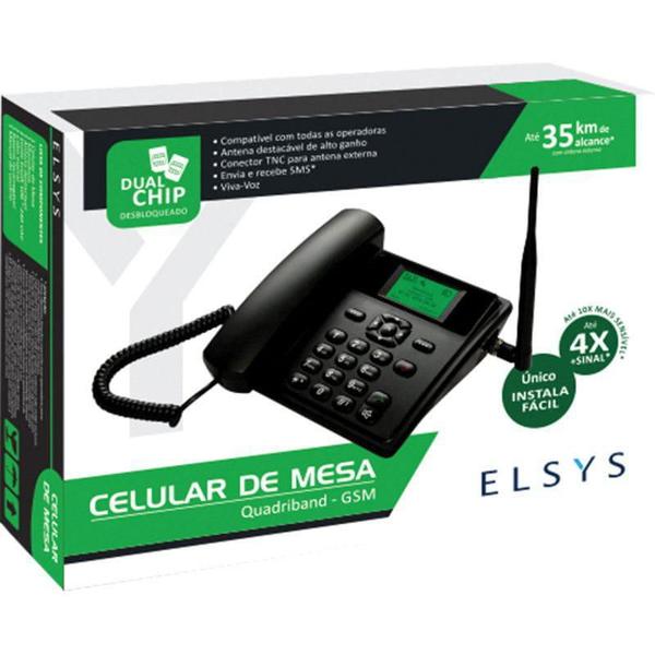 Telefone Celular de Mesa Quadband Gsm Epfs12 Dual Chip Elsys