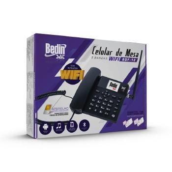 Telefone Celular Rural Fixo de Mesa 3G e Wifi 5 Bandas BDF-12 - Bedinsat