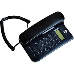 Telefone com Fio e Identificador de Chamadas Padrão ID Preto - Lig