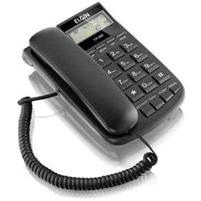 Telefone com Fio e Identificador de Chamadas Preto Elgin Tcf2500
