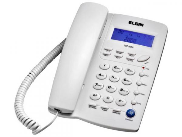 Tudo sobre 'Telefone com Fio Elgin 42TCF3000 - Identificador de Chamada Viva Voz Chave Bloq.'