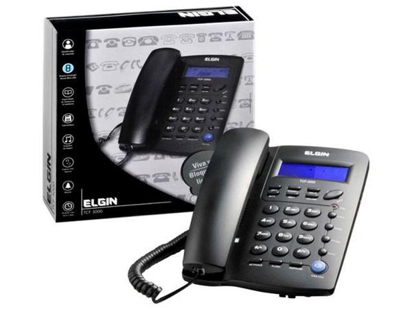 Telefone com Fio Elgin 42TCF3000 - Identificador de Chamada Viva Voz Chave Bloq.