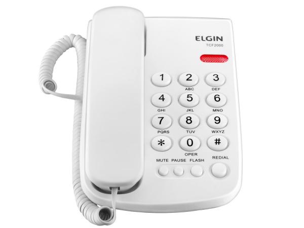 Telefone com Fio Elgin TCF 2000 - Chave Bloq. Branco