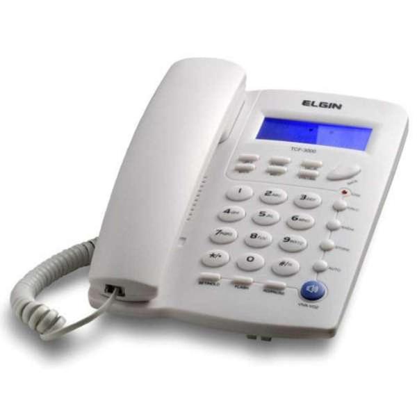 Telefone com Fio Elgin TCF-3000 Cinza Claro com Identificador de Chamadas
