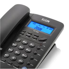 Telefone com Fio Elgin TCF-3000 com Viva-voz e Identificador de Chamadas