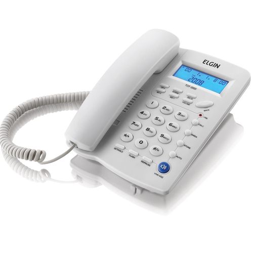 Telefone com Fio Elgin Tcf 3000 Identificador de Chamada Cinza Claro