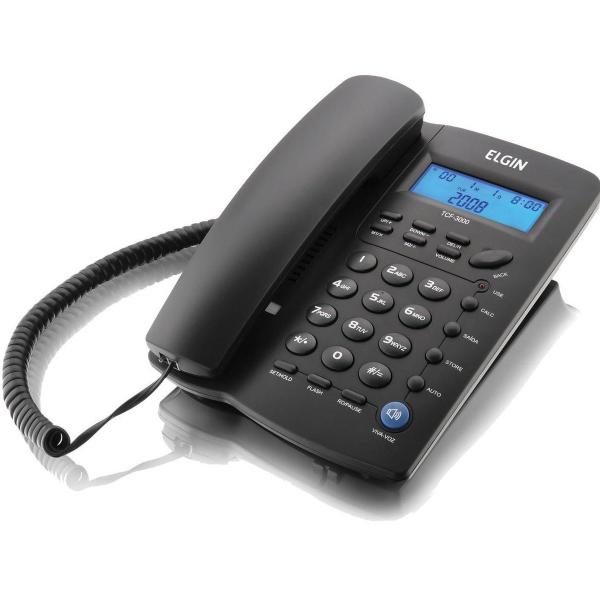 Telefone com Fio Elgin TCF 3000 Identificador de Chamada Preto