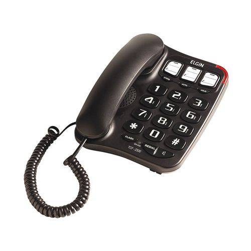 Telefone com Fio Elgin Tcf2300 com Chave - Preto