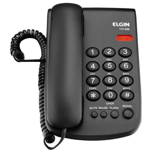 Tudo sobre 'Telefone com Fio Elgin Tcf2000 Preto - Bloqueio de Chamadas, Pause e Controle Volume da Campainha'