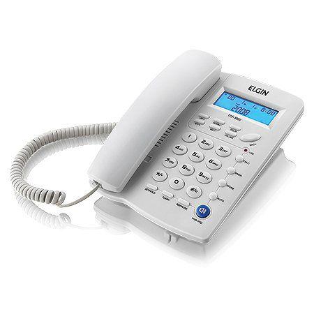 Telefone com Fio Identificador de Chamadas Agenda para 12 Numeros TCF 3000 Cinza Claro ELGIN