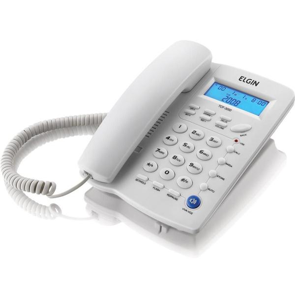 Telefone com Fio Identificador de Chamadas Agenda para 12 Números - Tcf 3000 - Elgin (cinza Claro)