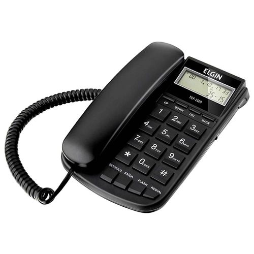 Telefone com Fio Identificador de Chamadas TCF2500 Preto Elgin