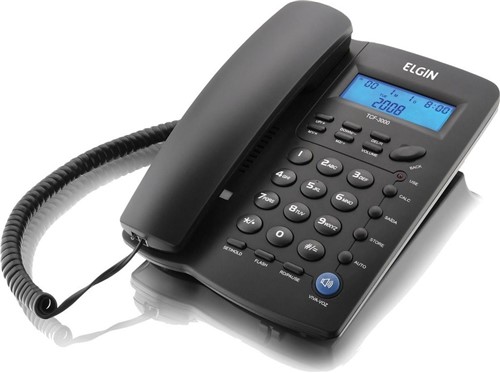 Telefone com Fio Indentificador de Chamadas Agenda para 12 N
