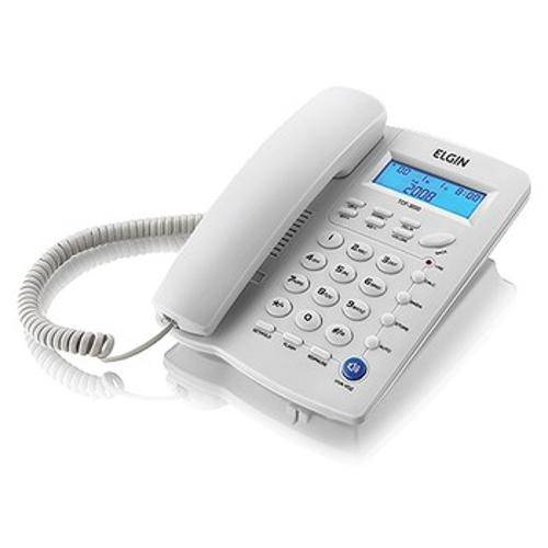 Telefone com Fio Indentificador de Chamadas Agenda para 12 Números Tcf 3000 Cinza Claro