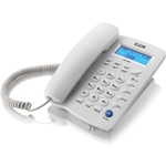 Telefone Com Fio Indentificador De Chamadas Agenda Para 12 Números Tcf 3000 Cinza Claro
