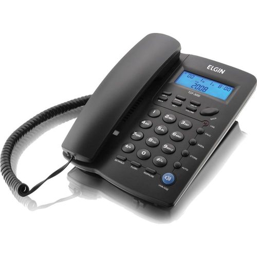 Telefone com Fio Indentificador de Chamadas Agenda para 12 Números Tcf 3000 Preto