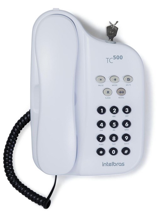 Telefone com Fio Intelbras com Chave Branco Tc500